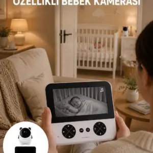 Uzaktan Kontrollü HD Bebek Kamerası Zoom ve Sıcaklık Sensörlü Yeni Nesil