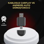 Kablosuz CarPlay ve Android Auto Dönüştürücü – USB-A & Type-C Girişli Akıllı Adaptör