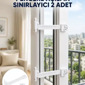 Emniyet Amaçlı Pencere Açılma Sınırlayıcı Aparat 2 Adet Yeni Nesil