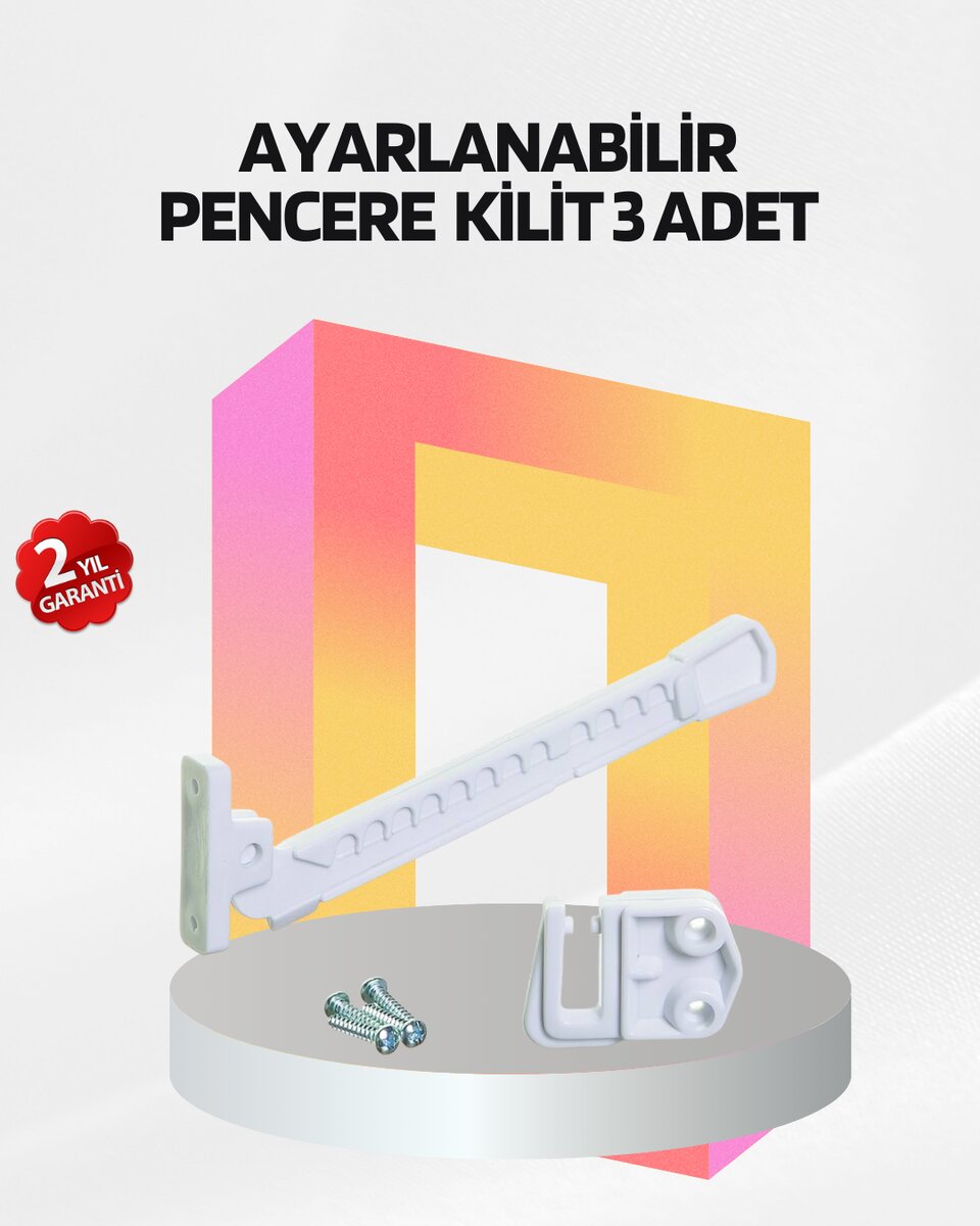 Cam Pencere Güvenlik Kilidi Açılma Sınırlayıcı Aparat 3 Adet 1 Cam Pencere Güvenlik Kilidi Açılma Sınırlayıcı Aparat 3 Adet