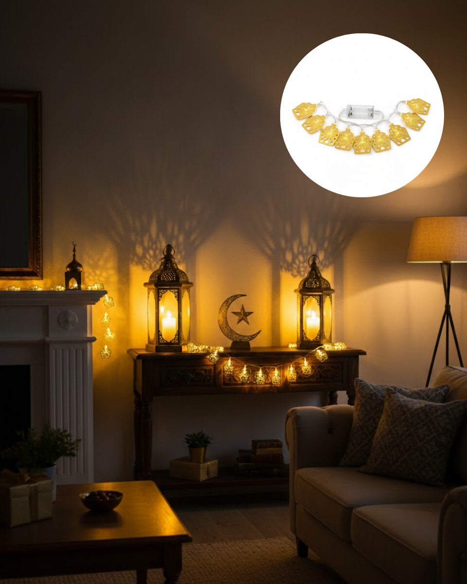 Ev Dekoru İçin Ramazan LED Işık Pilli Sıcak Sarı Cami Figürlü 2 Ev Dekoru İçin Ramazan LED Işık Pilli Sıcak Sarı Cami Figürlü - Görsel 2