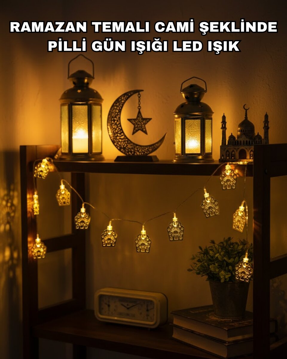 Ramazan ve Bayram Dekoratif LED Işık Cami Figürlü Sıcak Sarı Aydınlatma 1 Ramazan ve Bayram Dekoratif LED Işık Cami Figürlü Sıcak Sarı Aydınlatma
