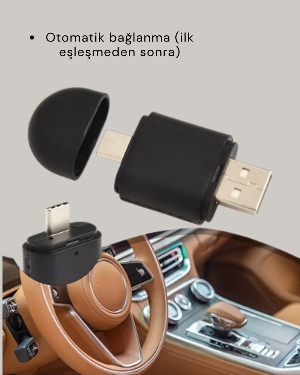 Kablosuz CarPlay Adaptörü – Bluetooth 5.4 ve Wi-Fi 6 Teknolojili Tak & Çalıştır Dönüştürücü 4 Kablosuz CarPlay Adaptörü – Bluetooth 5.4 ve Wi-Fi 6 Teknolojili Tak & Çalıştır Dönüştürücü - Görsel 4