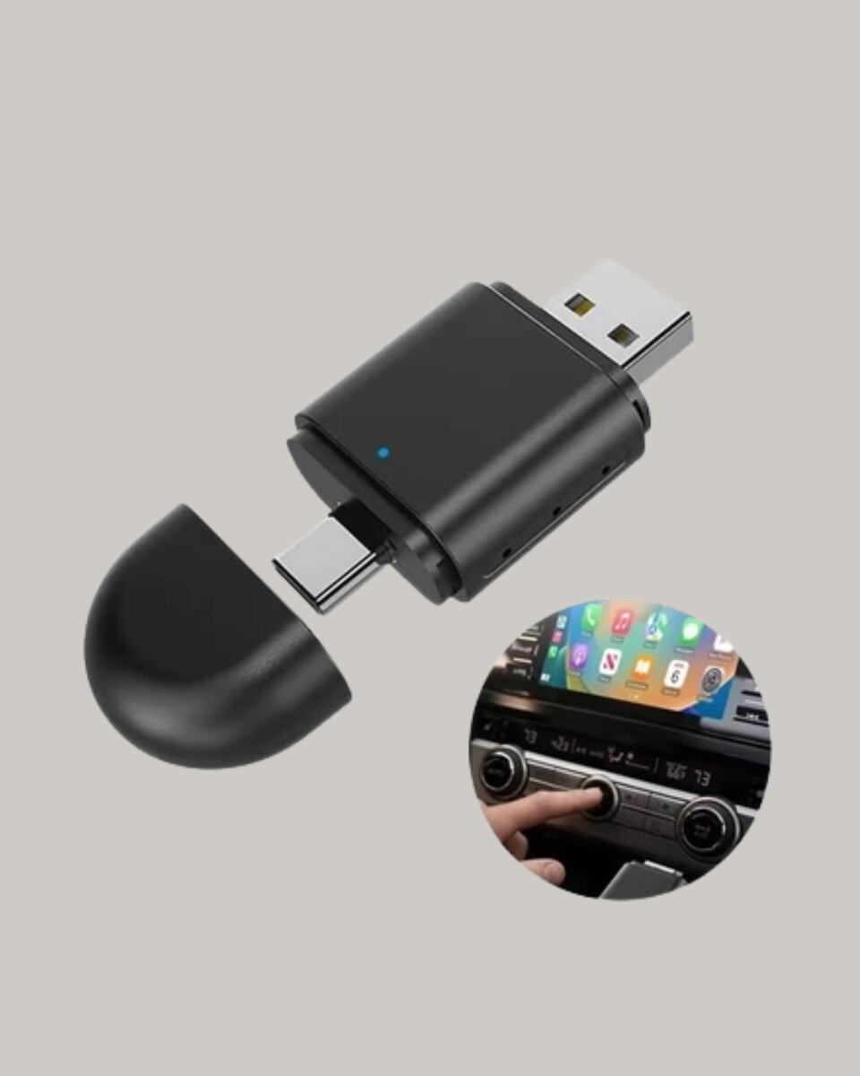 Kablosuz CarPlay Adaptörü – USB-A & Type-C Uyumlu Hızlı Bağlantı Cihazı 2 Kablosuz CarPlay Adaptörü – USB-A & Type-C Uyumlu Hızlı Bağlantı Cihazı - Görsel 2
