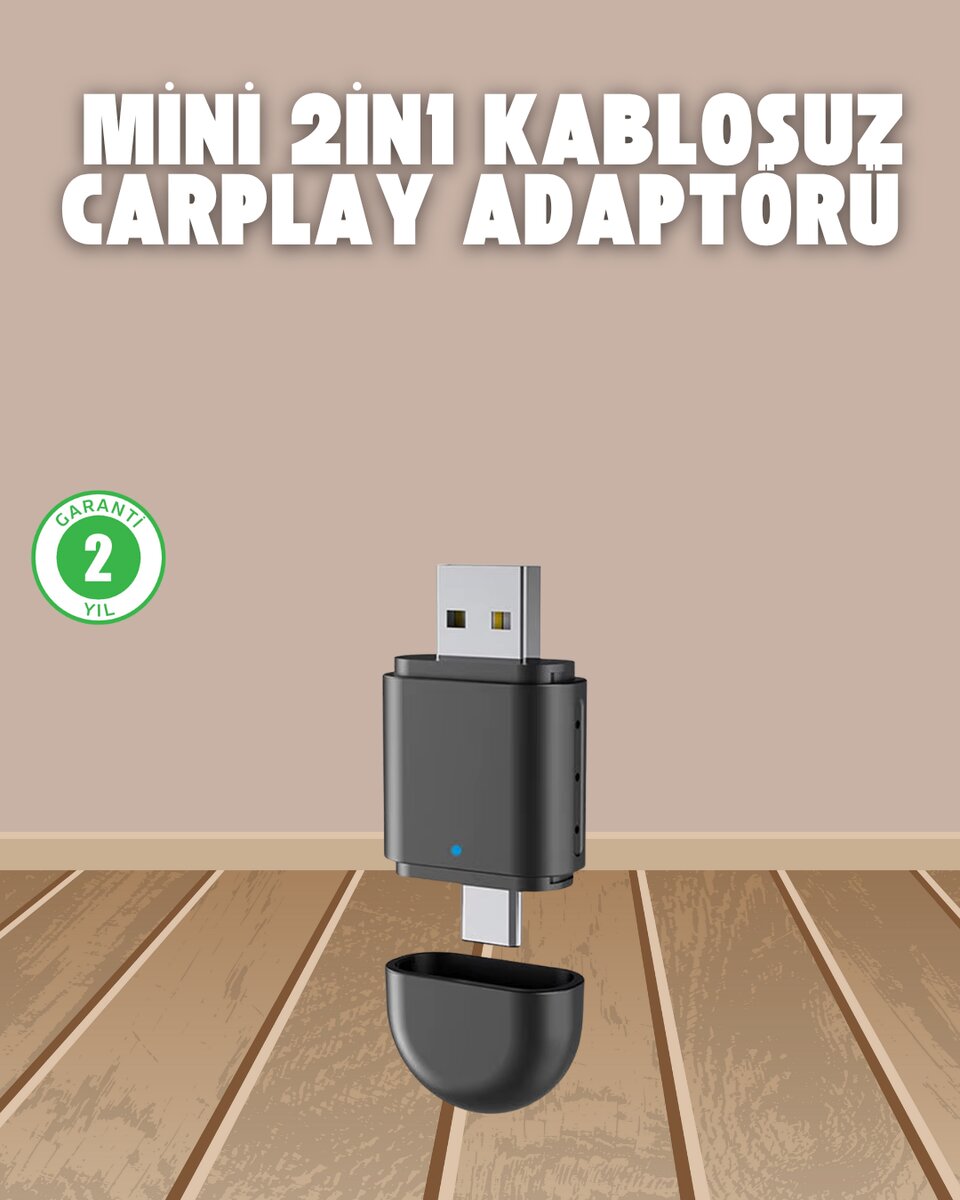 Kablosuz CarPlay Adaptörü – USB-A & Type-C Uyumlu Hızlı Bağlantı Cihazı 1 Kablosuz CarPlay Adaptörü – USB-A & Type-C Uyumlu Hızlı Bağlantı Cihazı