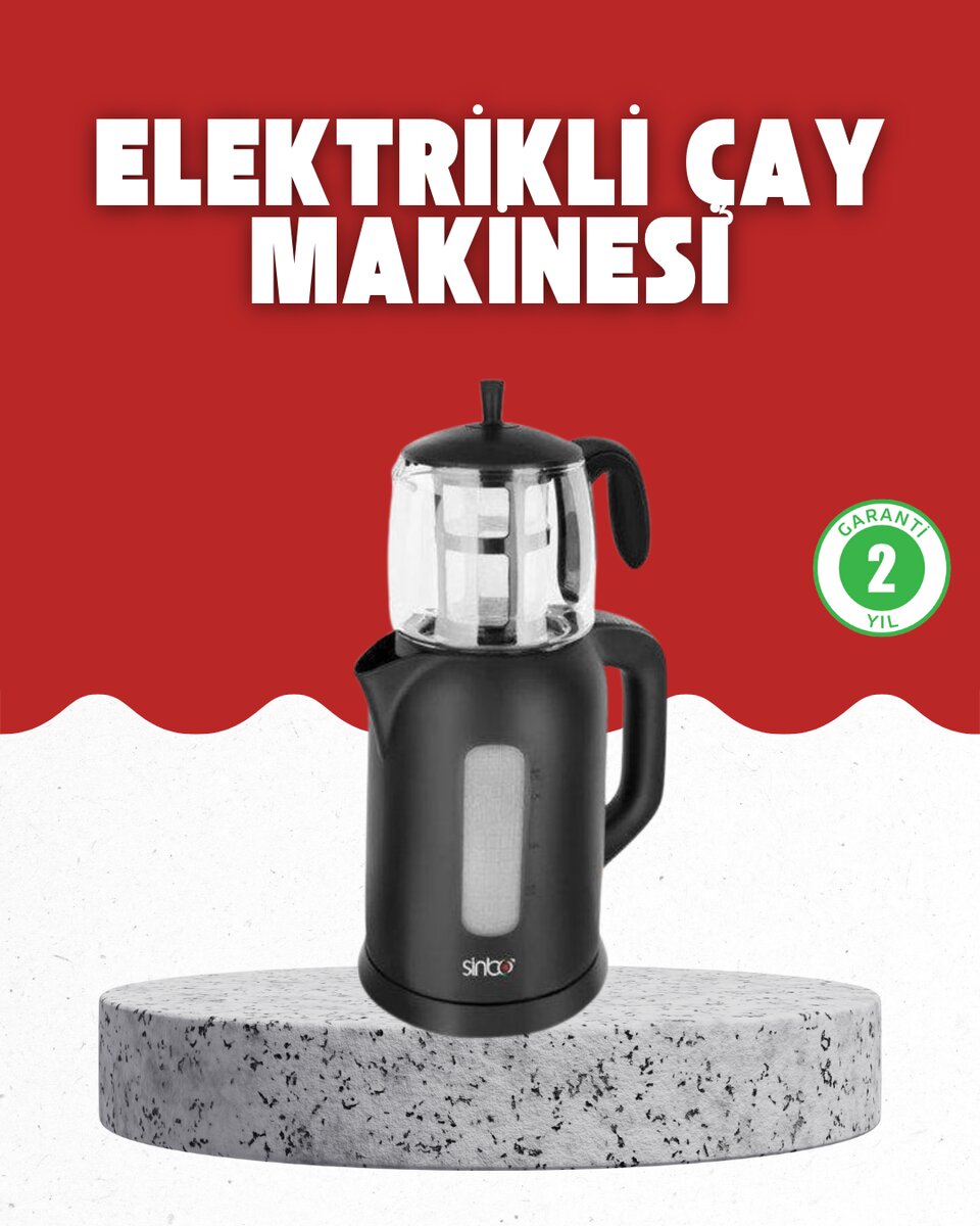 Sıcak Tutma Özellikli 2’si 1 Arada Çay Makinesi ve Su Isıtıcı 1 Sıcak Tutma Özellikli 2’si 1 Arada Çay Makinesi ve Su Isıtıcı