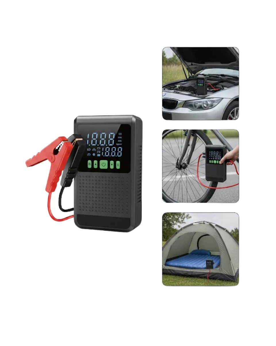 12.000 mAh Şarjlı Araç Akü Takviye ve Işıklı Hava Kompresörü Yeni Nesil 4 12.000 mAh Şarjlı Araç Akü Takviye ve Işıklı Hava Kompresörü Yeni Nesil - Görsel 4