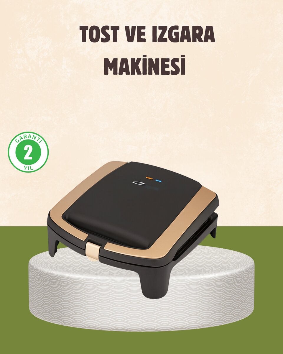 Tost Makinesi Isı Kontrollü 4 Dilim Kapasiteli 1 Tost Makinesi Isı Kontrollü 4 Dilim Kapasiteli