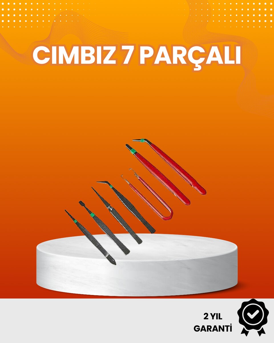 7’li Hassas Uçlu Cımbız Seti Antistatik ESD Kaplamalı Profesyonel 1 7’li Hassas Uçlu Cımbız Seti Antistatik ESD Kaplamalı Profesyonel