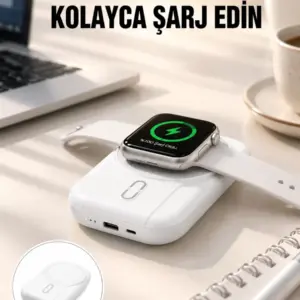 Kablosuz ve Kablolu Şarj Destekli 10000 mAh Taşınabilir Powerbank Yeni Nesil