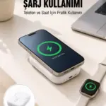 Akıllı Saat ve Telefon Uyumlu 4’ü 1 Arada Powerbank 10000 mAh Yeni Nesil