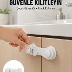 4 Adet Bebek Güvenlik Dolap Kilidi Çift Taraflı Bantlı Kolay Montajlı Emniyet Seti Yeni Nesil