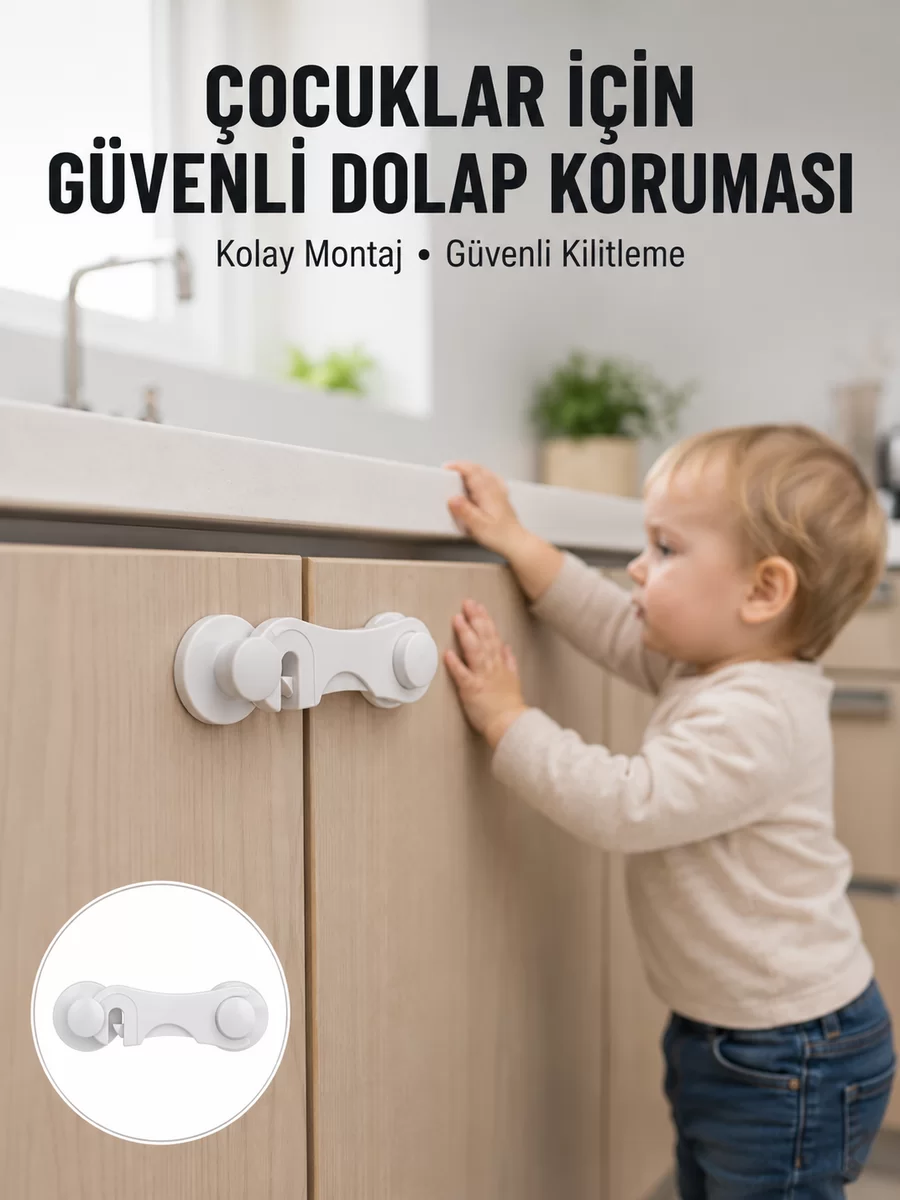 4 Adet Dolap ve Çekmece Emniyet Kilidi Çift Taraflı Bantlı Güvenli Tasarım Yeni Nesil 1 4 Adet Dolap ve Çekmece Emniyet Kilidi Çift Taraflı Bantlı Güvenli Tasarım Yeni Nesil