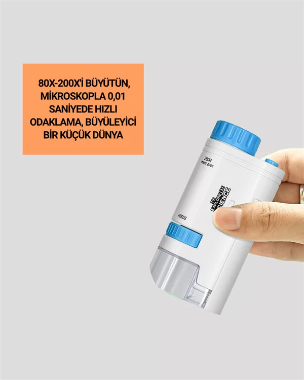 PMMA Optik Lensli Kompakt Taşınabilir Mikroskop Yeni Nesil 2 PMMA Optik Lensli Kompakt Taşınabilir Mikroskop Yeni Nesil - Görsel 2
