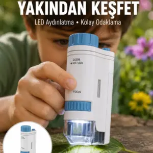 ABS Gövdeli Öğrenci ve Hobi Mikroskobu – Mavi Renk Yeni Nesil