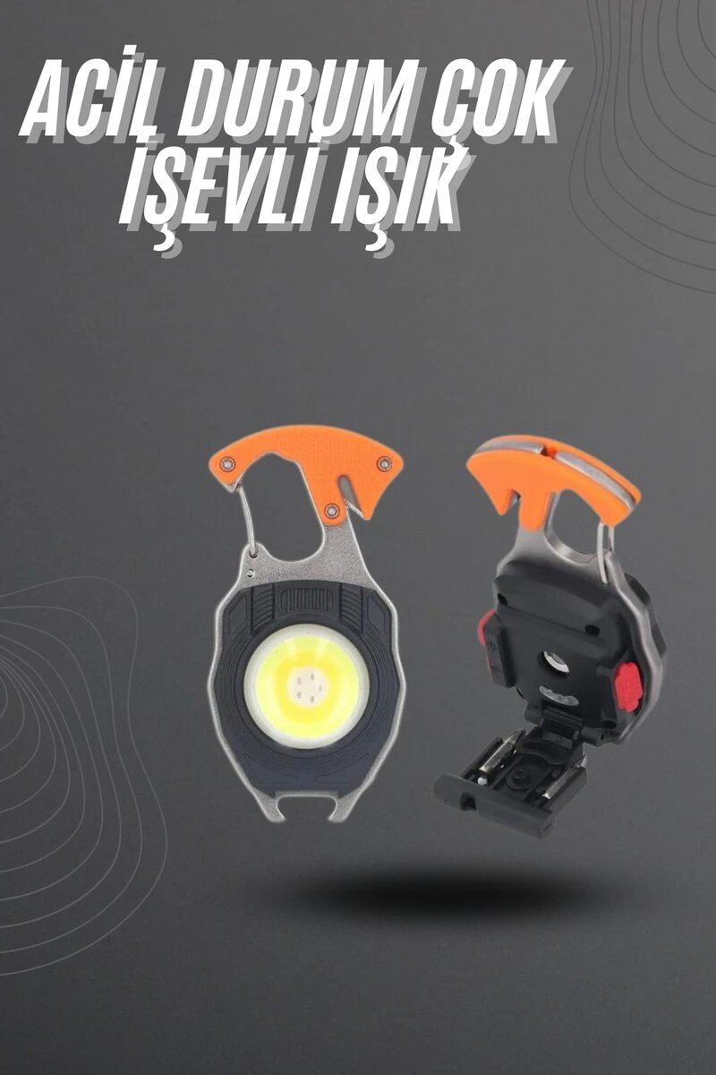 El Feneri LED Anahtarlık Çok Fonksiyonlu Mini Çakmak Özellikli 1 El Feneri LED Anahtarlık Çok Fonksiyonlu Mini Çakmak Özellikli