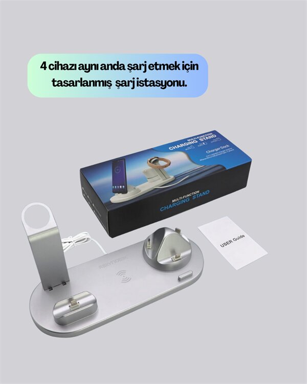 iPhone Apple Watch ve AirPods ile Uyumlu 4'ü 1 Arada Şarj Ünitesi – Tüm Apple Cihazları Tek Noktada 2 iPhone Apple Watch ve AirPods ile Uyumlu 4'ü 1 Arada Şarj Ünitesi – Tüm Apple Cihazları Tek Noktada - Görsel 2