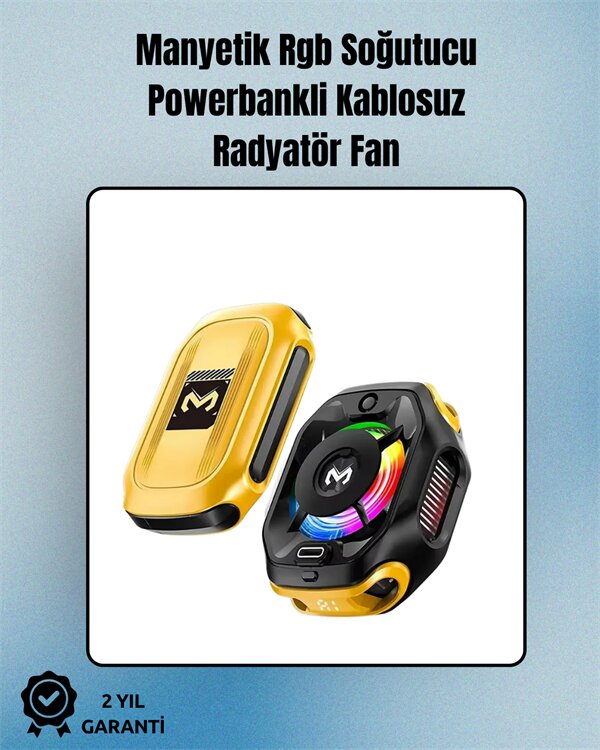 RGB Işıklı Girdap Fanlı Mobil Soğutucu | Manyetik Montaj | Type-C Girişli 1 RGB Işıklı Girdap Fanlı Mobil Soğutucu | Manyetik Montaj | Type-C Girişli