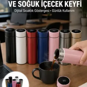 Uzun Süre Isı Koruma Sağlayan Dijital Göstergeli Termos Yeni Nesil
