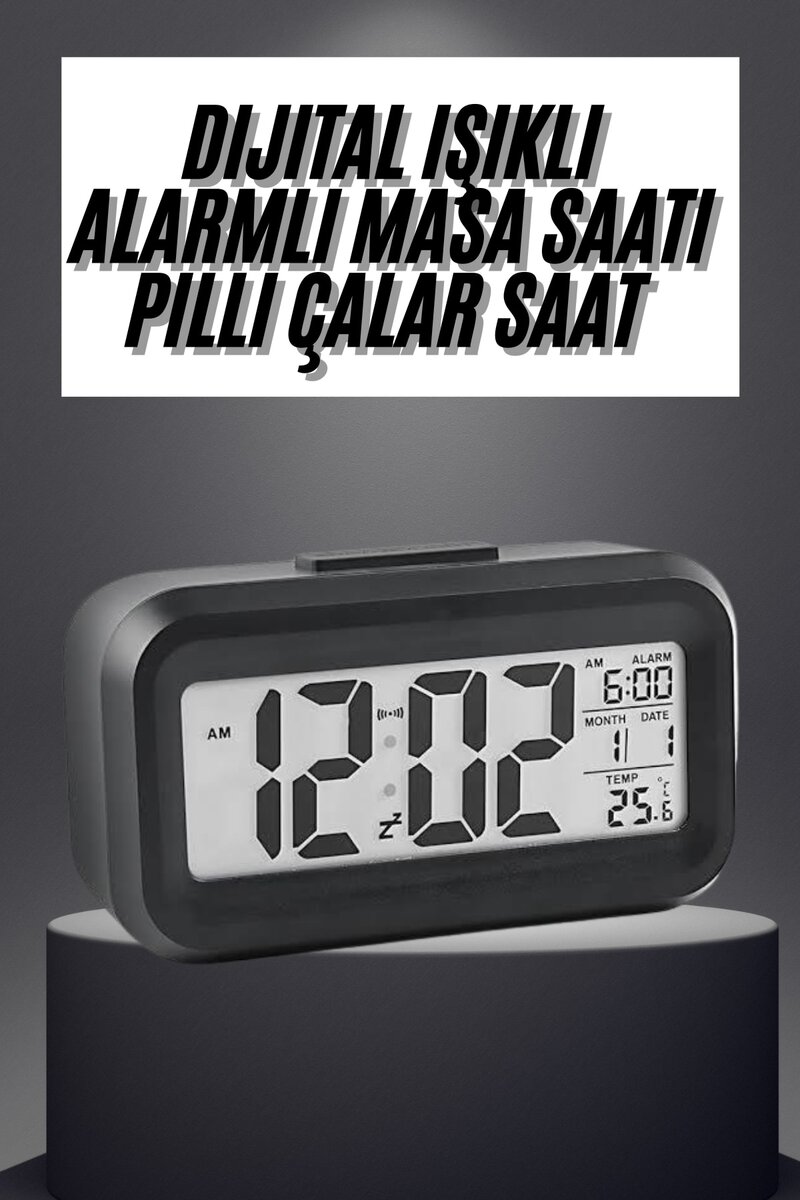 Gece Dijital Masa Saati Dijital Alarmlı Led Ekran Pilli Çalar Saat 1 Gece Dijital Masa Saati Dijital Alarmlı Led Ekran Pilli Çalar Saat