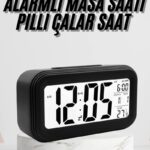 Dijital Masa Saati Termometre Takvim Led Ekran Pilli Ev Ofis Masası