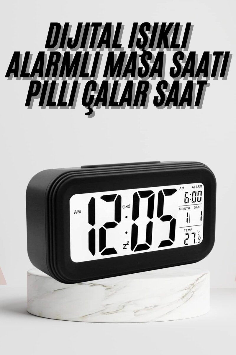 Dijital Masa Saati Termometre Takvim Led Ekran Pilli Ev Ofis Masası 1 Dijital Masa Saati Termometre Takvim Led Ekran Pilli Ev Ofis Masası