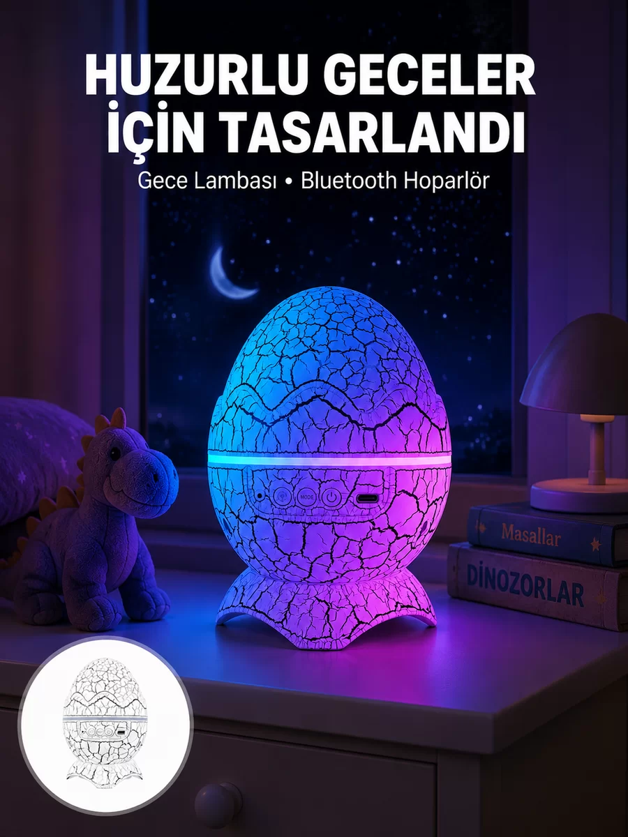 Bluetooth Hoparlör Özellikli 7 Renkli Gece Aydınlatması Yeni Nesil 1 Bluetooth Hoparlör Özellikli 7 Renkli Gece Aydınlatması Yeni Nesil
