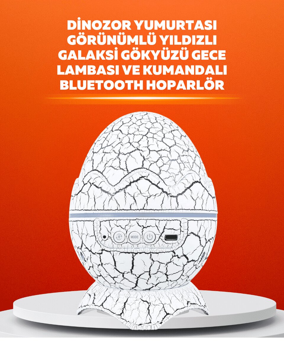 Dinozor Yumurtası Tasarımlı Projektörlü Gece Lambası 1 Dinozor Yumurtası Tasarımlı Projektörlü Gece Lambası