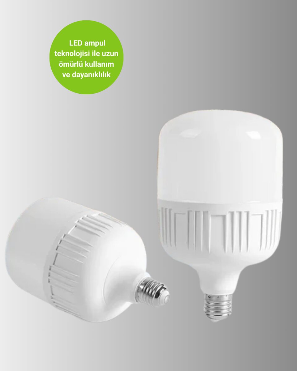 Enerji Tasarruflu Şarjlı LED Ampul 30W Beyaz Işık 2 Enerji Tasarruflu Şarjlı LED Ampul 30W Beyaz Işık - Görsel 2