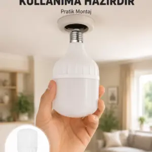 Acil Durumlara Uygun Şarjlı Torch LED Ampul 30 Watt Yeni Nesil
