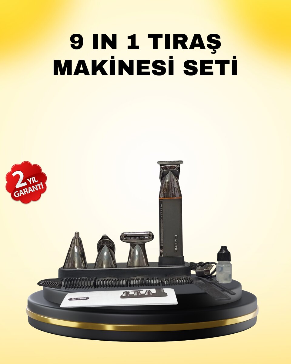 9’u 1 Arada Bakım Seti Güçlü Motorlu Saç Sakal Burun Kulak Trimmer 1 9’u 1 Arada Bakım Seti Güçlü Motorlu Saç Sakal Burun Kulak Trimmer