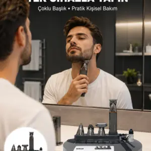 Çok Fonksiyonlu 9’u 1 Arada Tıraş Makinesi Şarjlı Saç Sakal Düzeltici Yeni Nesil