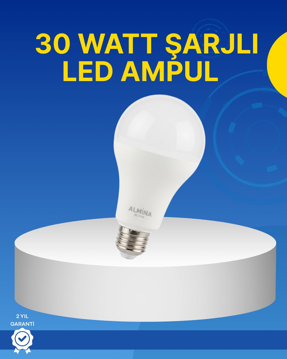 Ev ve İş Yeri İçin Şarjlı LED Ampul 1 Ev ve İş Yeri İçin Şarjlı LED Ampul