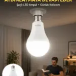Acil Durumlar İçin Şarjlı LED Ampul 6400K Soğuk Beyaz 30 Watt Yeni Nesil