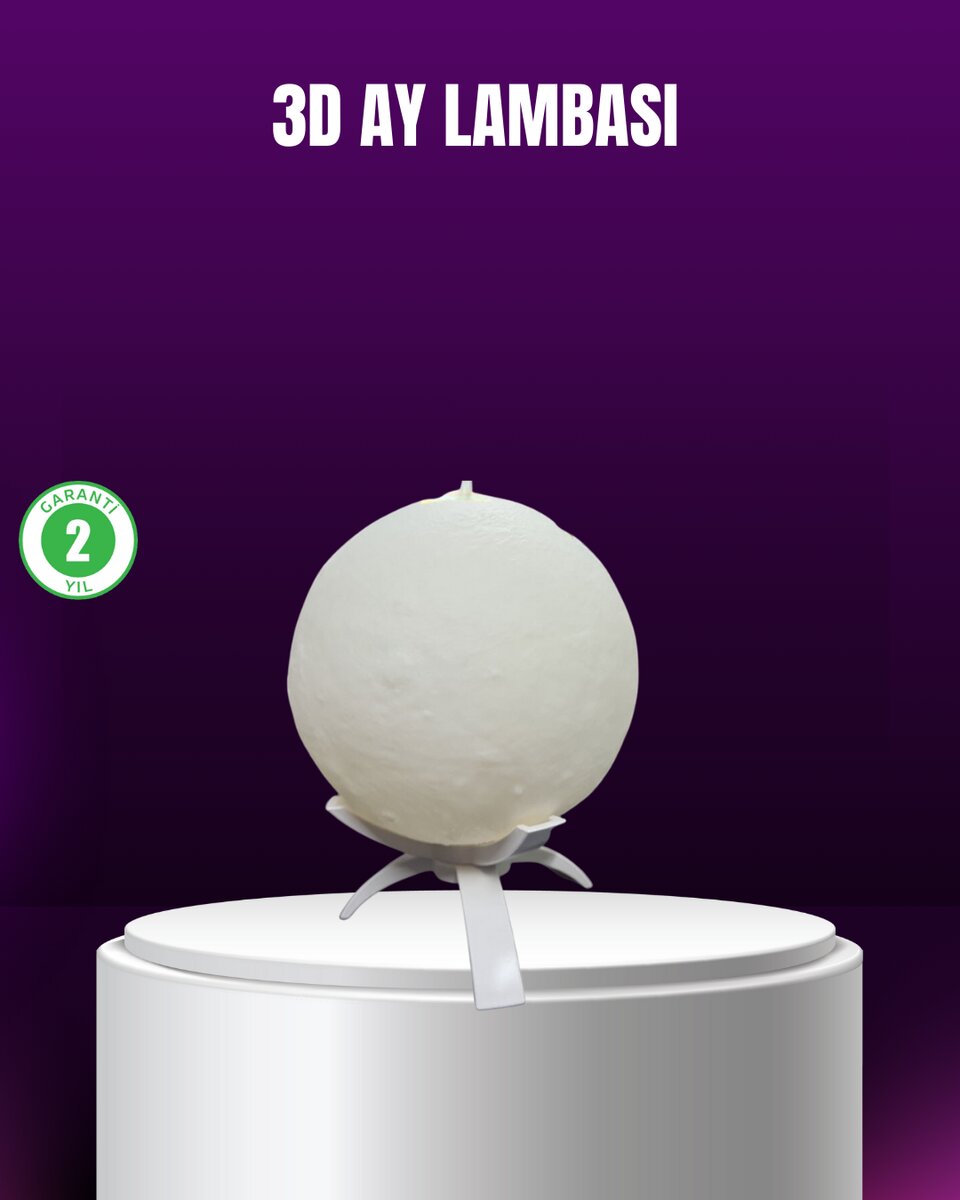 Şarjlı 3D Baskılı 16 Renk Ay Lambası Ahşap Stand ve Uzaktan Kumanda 1 Şarjlı 3D Baskılı 16 Renk Ay Lambası Ahşap Stand ve Uzaktan Kumanda