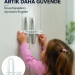 4 Adet Dolap Emniyet Kilidi Çocuk Güvenliği İçin Güçlü ve Dayanıklı Set Yeni Nesil