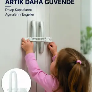 4 Adet Dolap Emniyet Kilidi Çocuk Güvenliği İçin Güçlü ve Dayanıklı Set Yeni Nesil