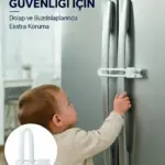4 Adet Dolap Kapak Kilidi Ev İçi Güvenlik İçin Pratik Koruma Seti Yeni Nesil