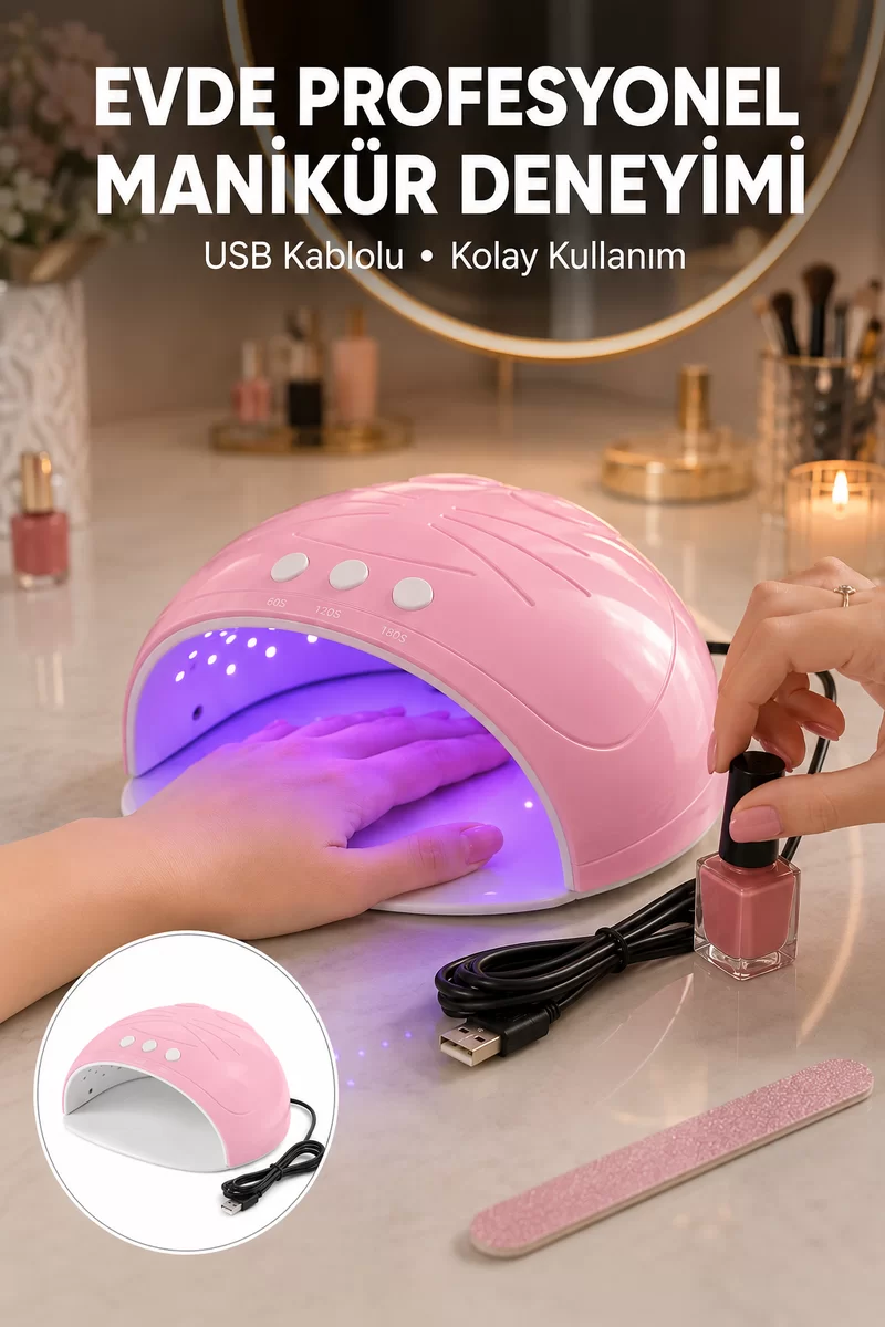 45W Güçlü Ultraviyole Işıklı Oje Kurutucu Cihaz Yeni Nesil 1 45W Güçlü Ultraviyole Işıklı Oje Kurutucu Cihaz Yeni Nesil