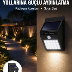 Kablosuz Solar LED Lamba | Bahçe Veranda Merdiven Işığı Otomatik Aç-Kapa Sensörlü Yeni Nesil