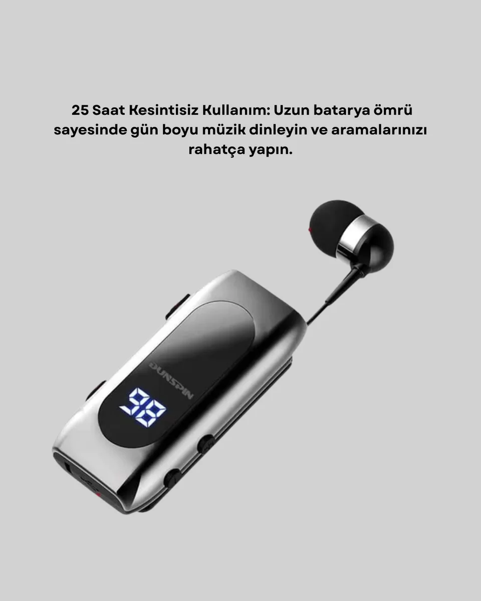 Bluetooth 5.2 Klipsli Kablosuz Kulaklık – Dijital Ekran & Titreşimli Uyarı Yeni Nesil 2 Bluetooth 5.2 Klipsli Kablosuz Kulaklık – Dijital Ekran & Titreşimli Uyarı Yeni Nesil - Görsel 2