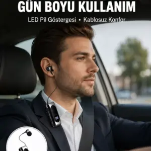 Bluetooth 5.2 Klipsli Kablosuz Kulaklık – Dijital Ekran & Titreşimli Uyarı Yeni Nesil