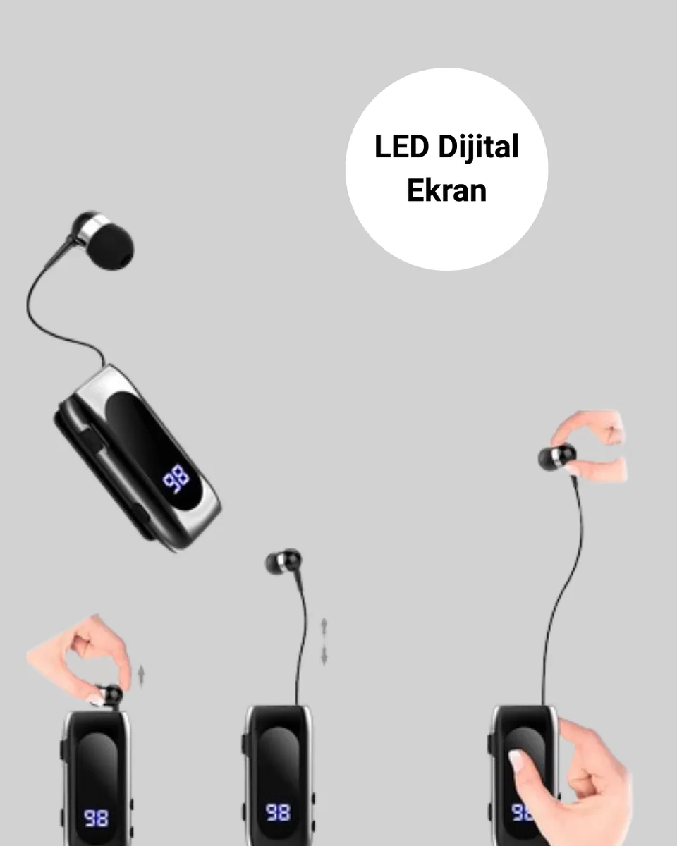 Dijital Göstergeli Bluetooth Kulaklık – Klipsli ve Şık Tasarım Yeni Nesil 2 Dijital Göstergeli Bluetooth Kulaklık – Klipsli ve Şık Tasarım Yeni Nesil - Görsel 2