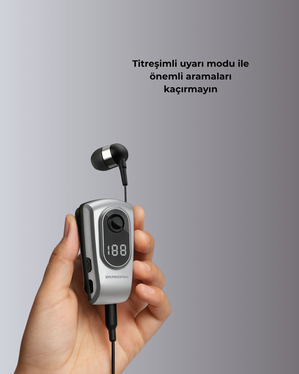 Profesyonel Bluetooth Kulaklık – Klipsli Titreşimli Dijital Göstergeli 2 Profesyonel Bluetooth Kulaklık – Klipsli Titreşimli Dijital Göstergeli - Görsel 2