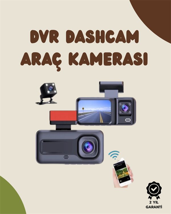 Sürüş ve Park Halinde Kesintisiz Güvenlik İçin 3 Kameralı Profesyonel Dashcam 1 Sürüş ve Park Halinde Kesintisiz Güvenlik İçin 3 Kameralı Profesyonel Dashcam