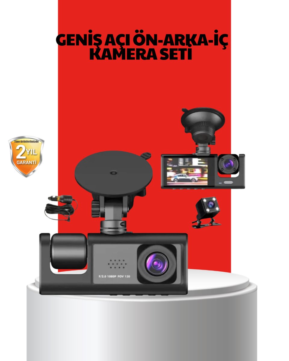 170° Geniş Açı Ön-Arka-İç Kamera Seti – Tam Kapsamlı Araç Güvenliği 1 170° Geniş Açı Ön-Arka-İç Kamera Seti – Tam Kapsamlı Araç Güvenliği