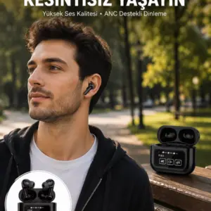 Kulak İçi Bluetooth Kulaklık Ekranlı Müzik Dinleme Çağrı Cevaplama Siyah Yeni Nesil