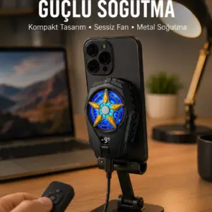 Haydiburaya 7 Cep Telefonu Radyatörü – Type-C 2 Vitesli Sessiz Soğutma Fanı Yeni Nesil