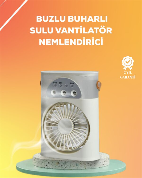 Mini Klima Fan | USB'li 7 Renk Gece Işığı 3'ü 1 Arada Fonksiyon 1 Mini Klima Fan | USB'li 7 Renk Gece Işığı 3'ü 1 Arada Fonksiyon