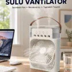 Spreyli Mini Masaüstü Fan | 500ML Su Hazneli, 3 Kademeli Soğutucu Yeni Nesil